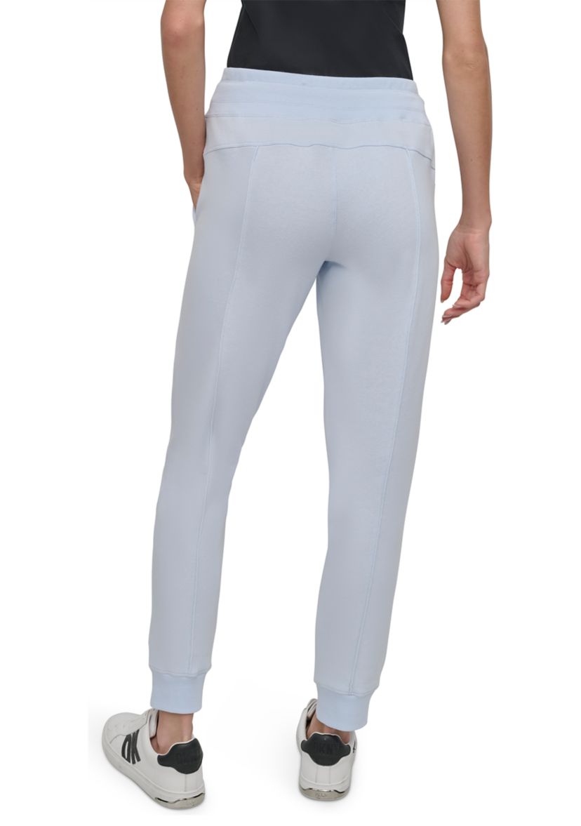 Womens Cuffed Pintuck Jogger Pants with Pockets