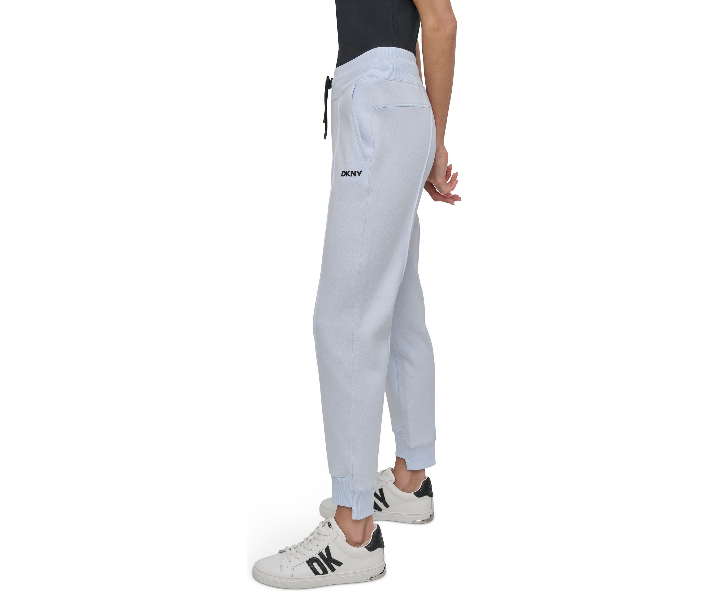 Womens Cuffed Pintuck Jogger Pants with Pockets