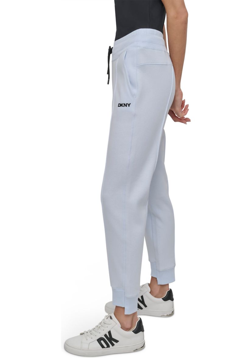 Womens Cuffed Pintuck Jogger Pants with Pockets