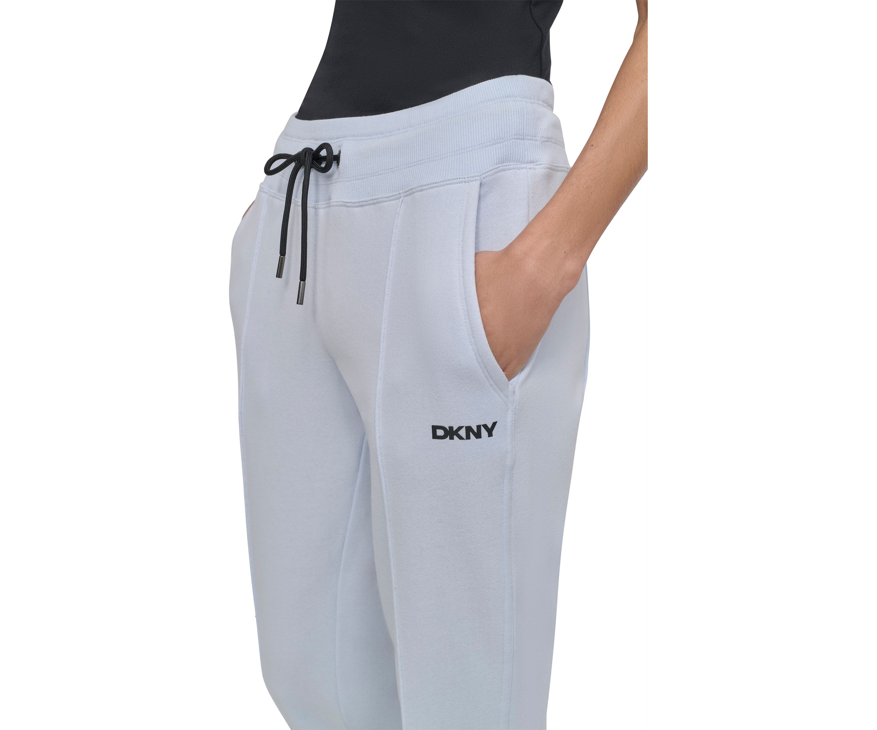 Womens Cuffed Pintuck Jogger Pants with Pockets
