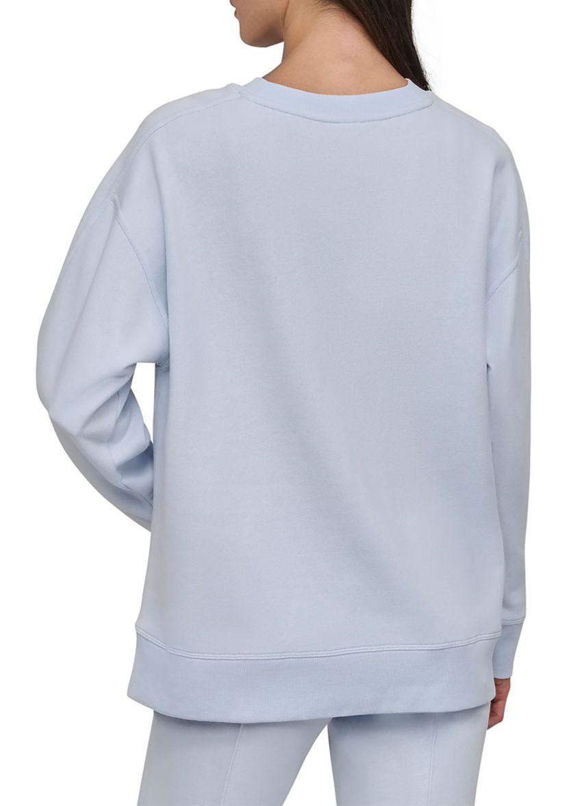 Womens High Low Drop Shoulder Longline Pullover Sweatshirt