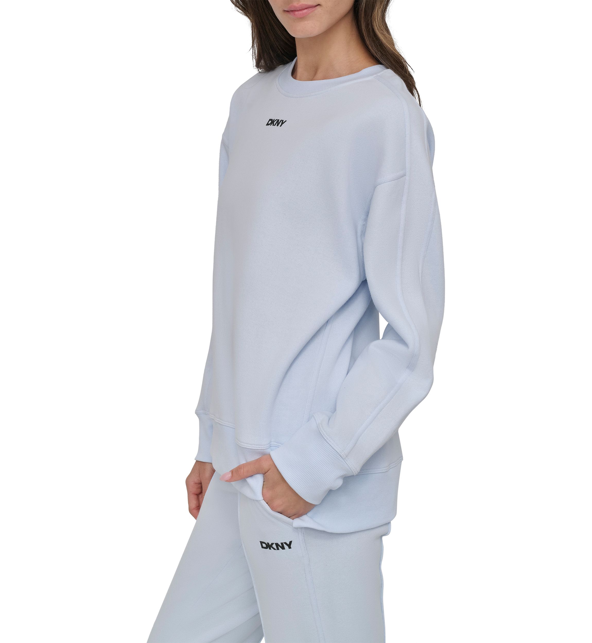Womens High Low Drop Shoulder Longline Pullover Sweatshirt