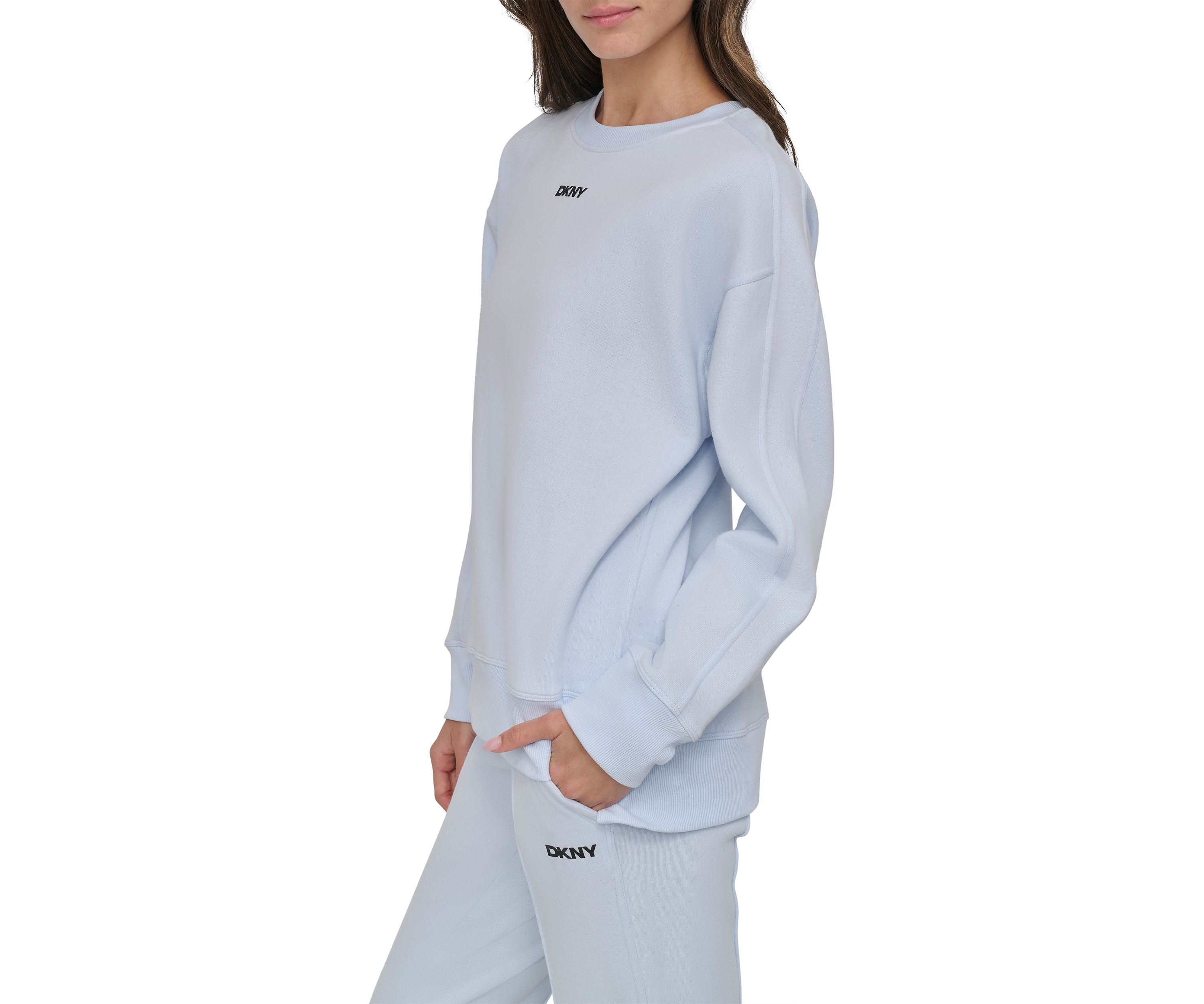 Womens High Low Drop Shoulder Longline Pullover Sweatshirt