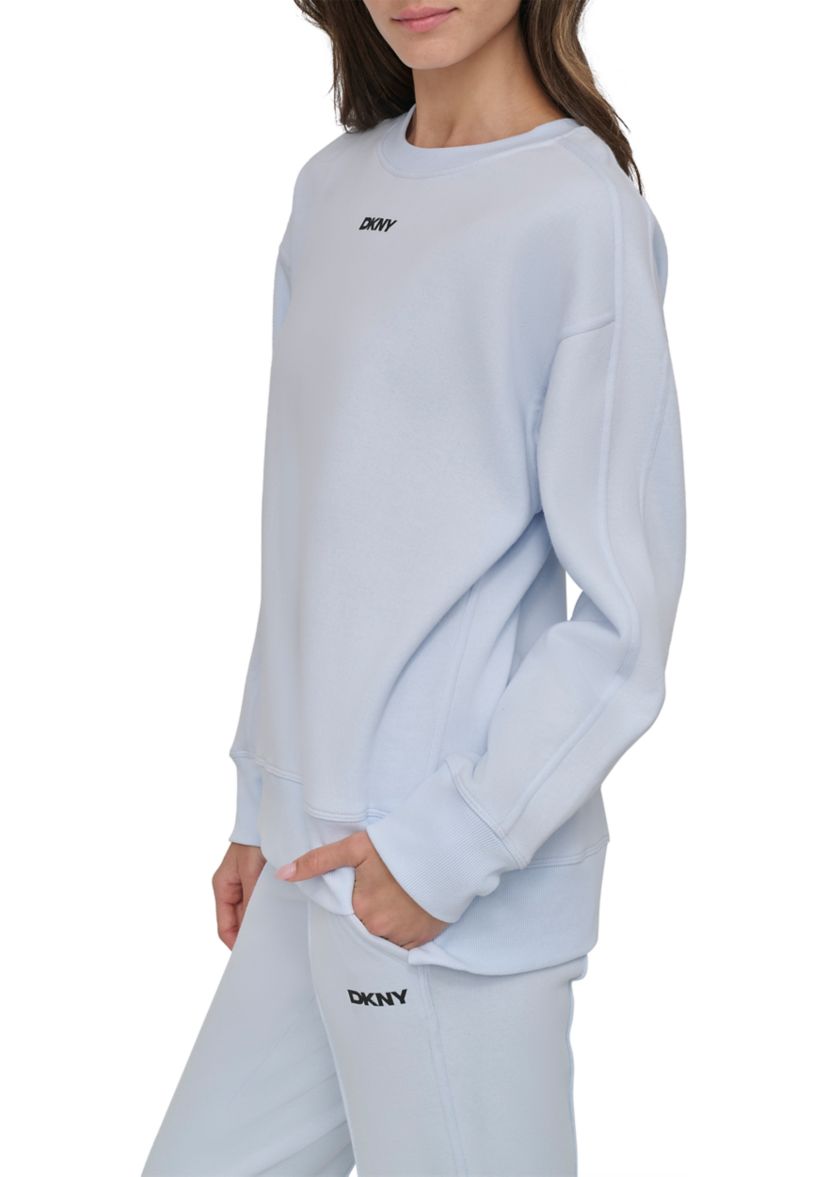 Womens High Low Drop Shoulder Longline Pullover Sweatshirt