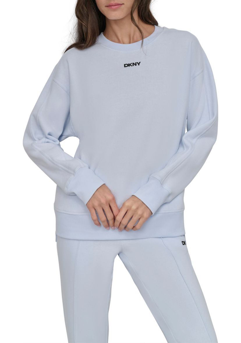Womens High Low Drop Shoulder Longline Pullover Sweatshirt