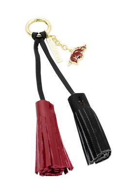 NCAA University of Arkansas Fayetteville Tassel Keychain With Charm