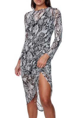 Women's Snake Mesh Ruched Dress