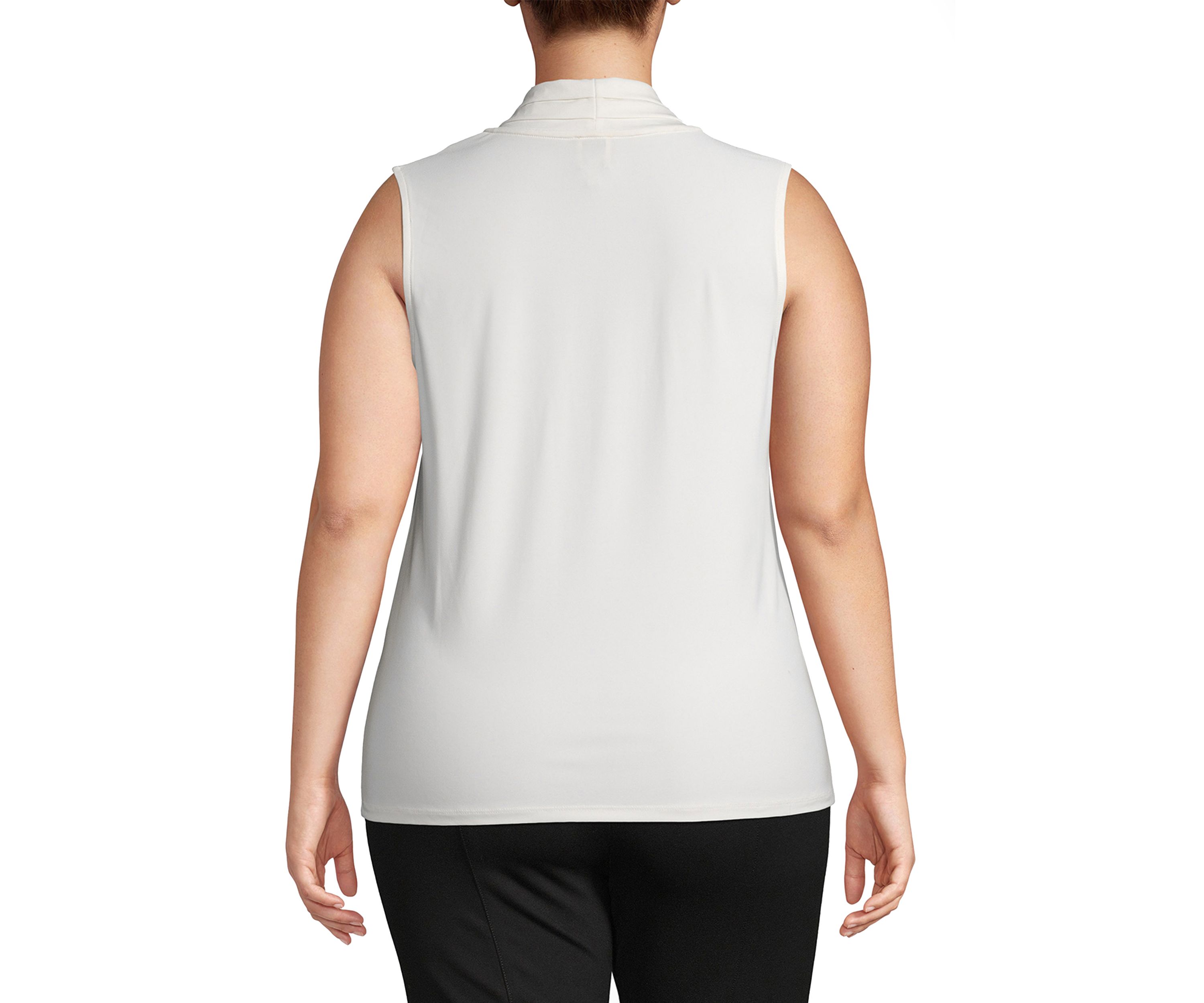 Plus Size Solid Triple Pleat Top    