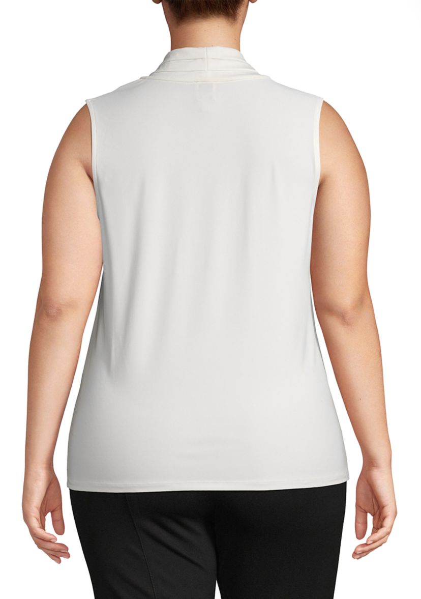 Plus Size Solid Triple Pleat Top    