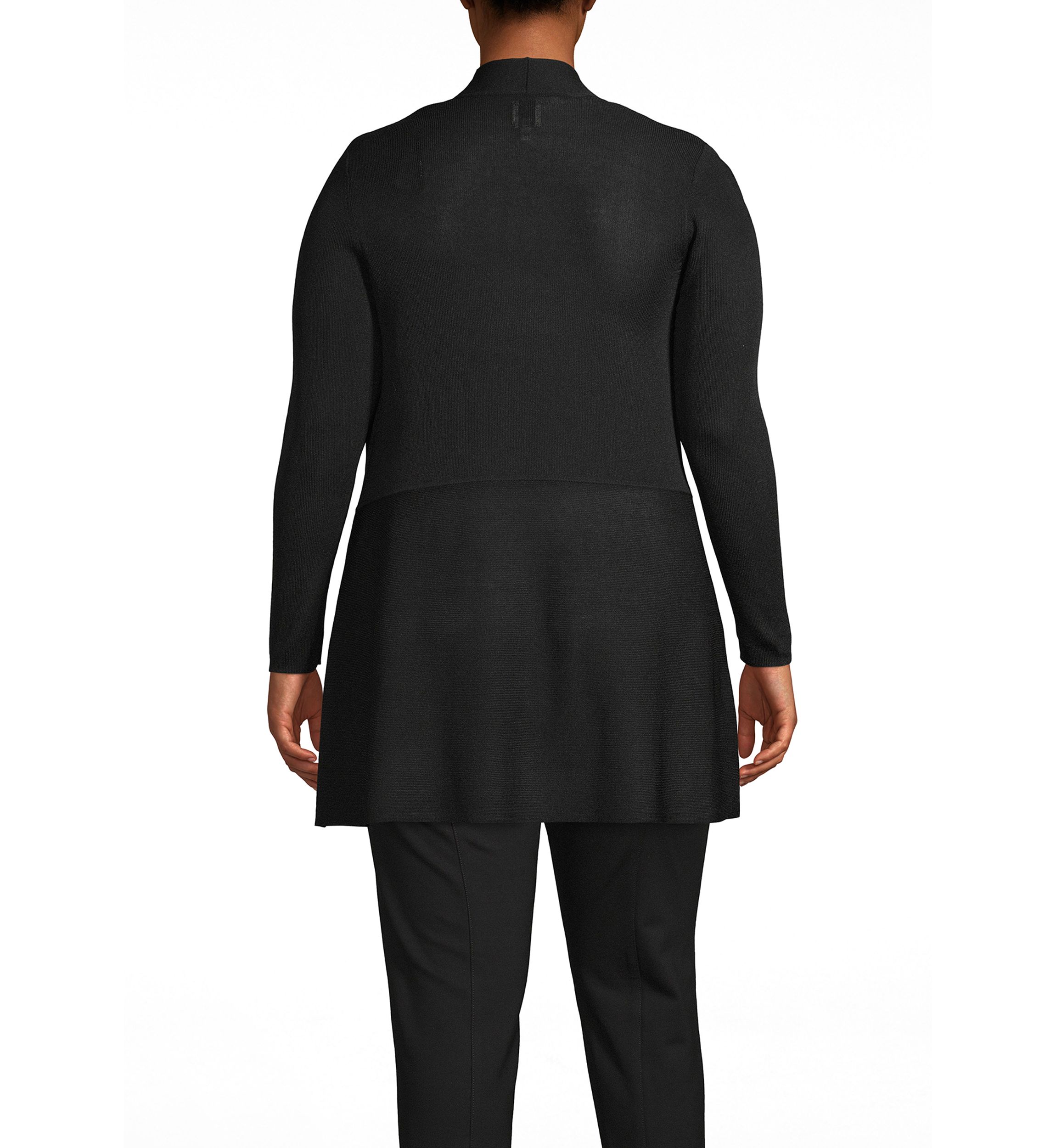 Plus Size Long Waist Seam Cardigan