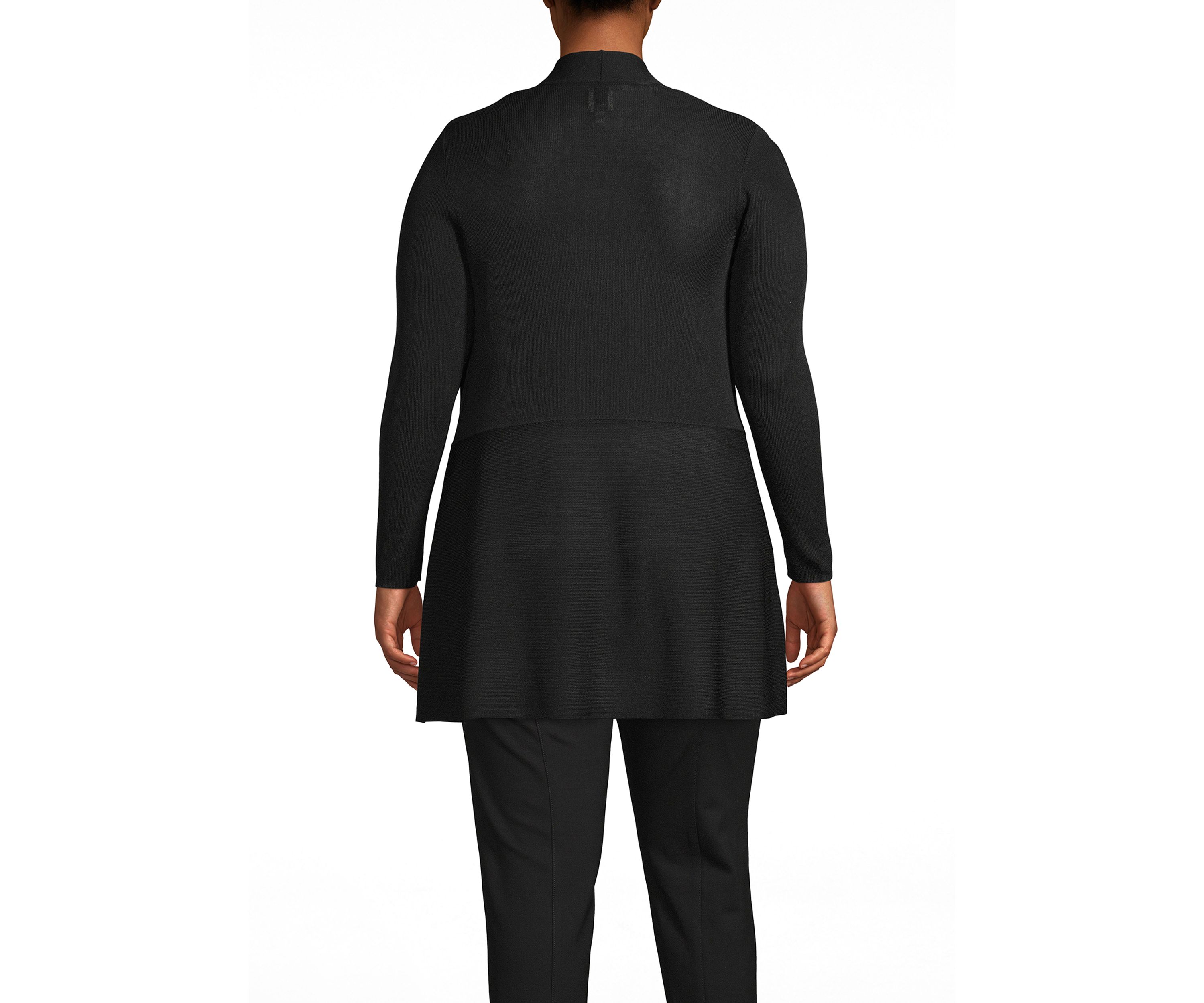 Plus Size Long Waist Seam Cardigan