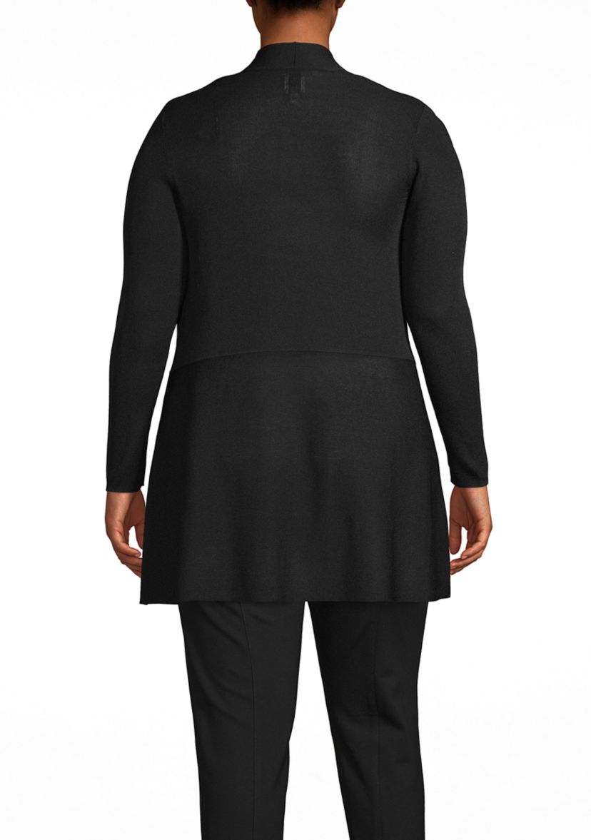 Plus Size Long Waist Seam Cardigan