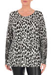 Plus Size Animal Printed Pullover Sweater