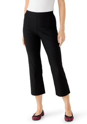 Crown & Ivy Women's Rhinestone Millennium Pants, Black, XL