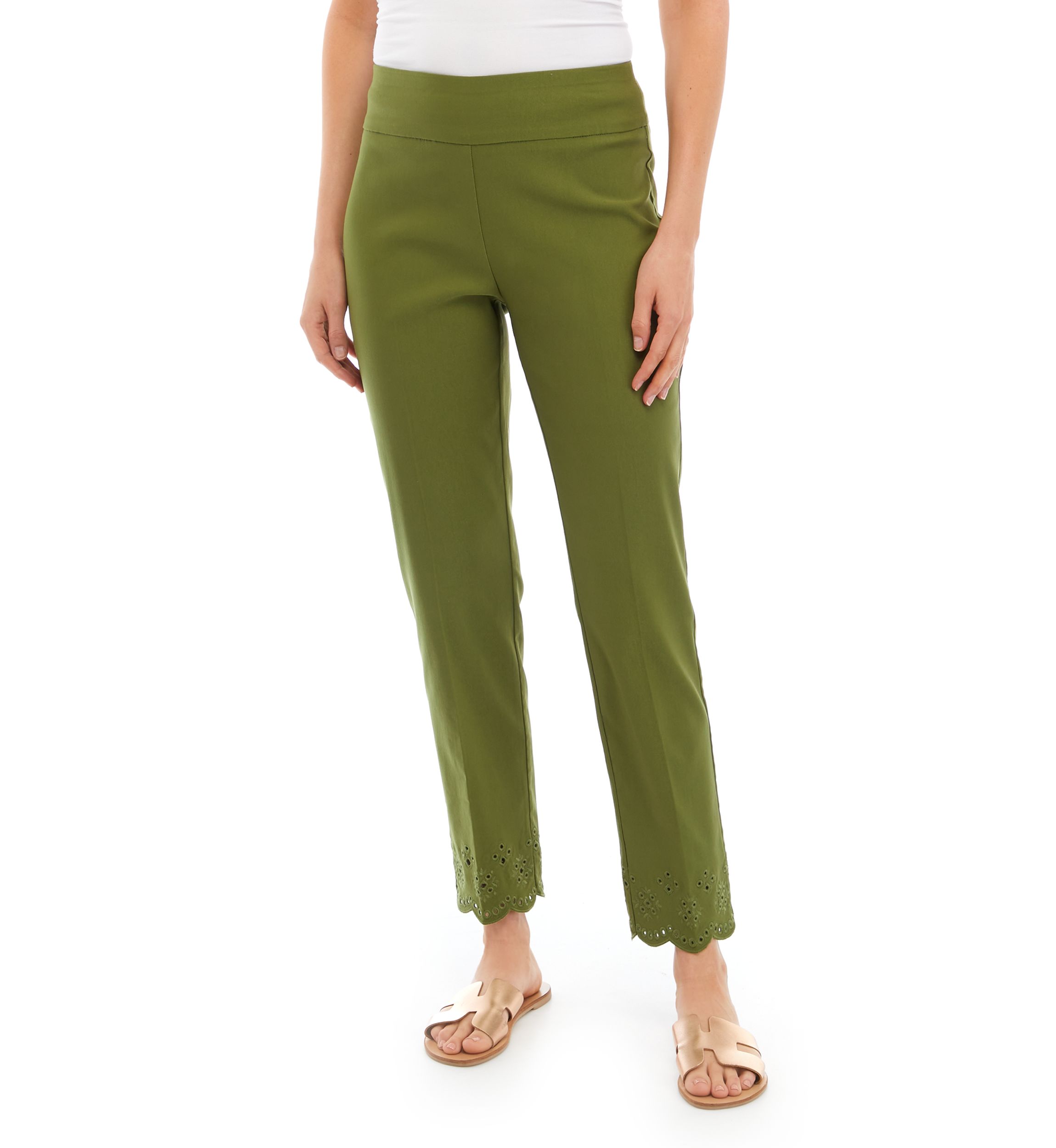 Womens Embellished Hem Pants