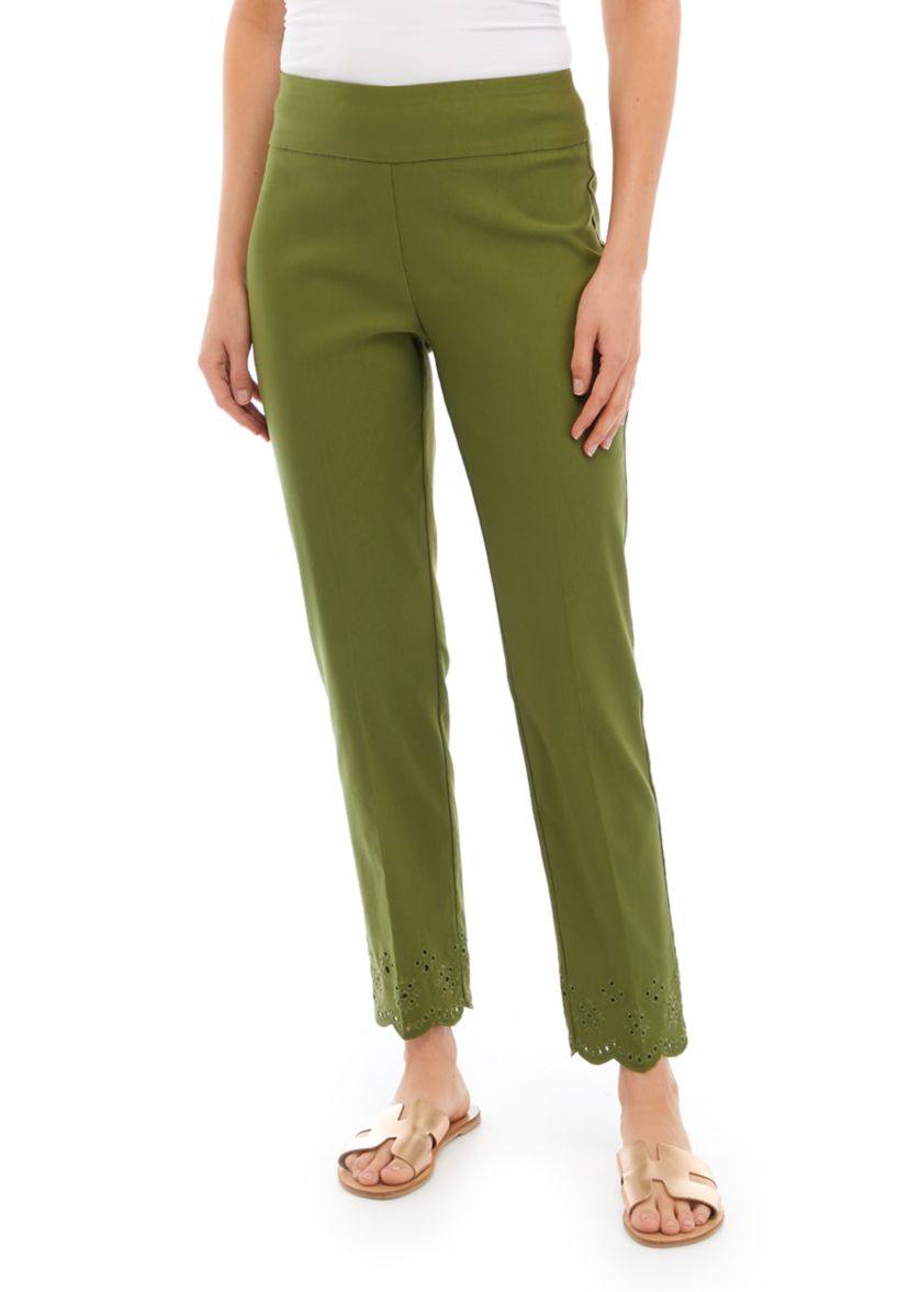 Womens Embellished Hem Pants