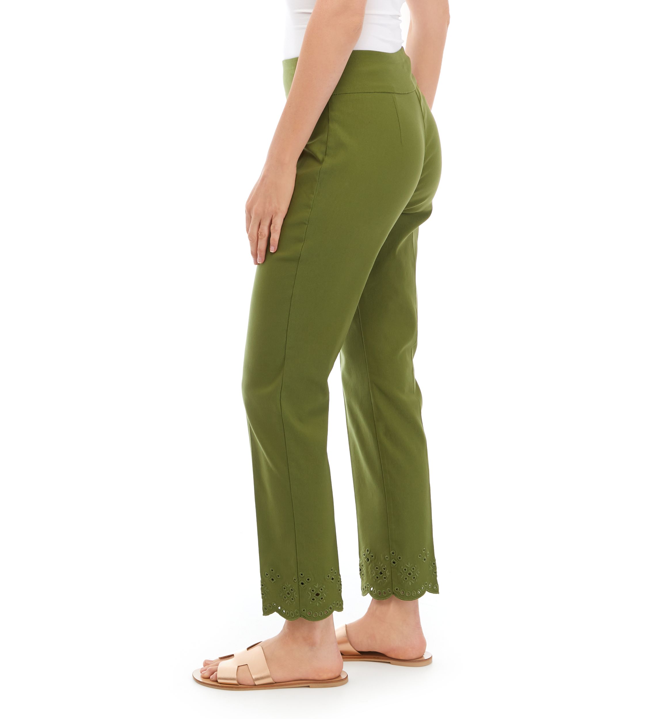 Womens Embellished Hem Pants