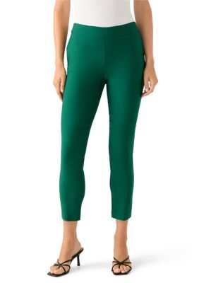 Crown & Ivy Women's Millennium Ankle Pants, Green, 12