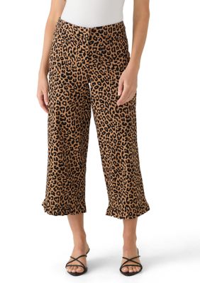 Crown & Ivy Women's Petite Cropped Ruffle Pants
