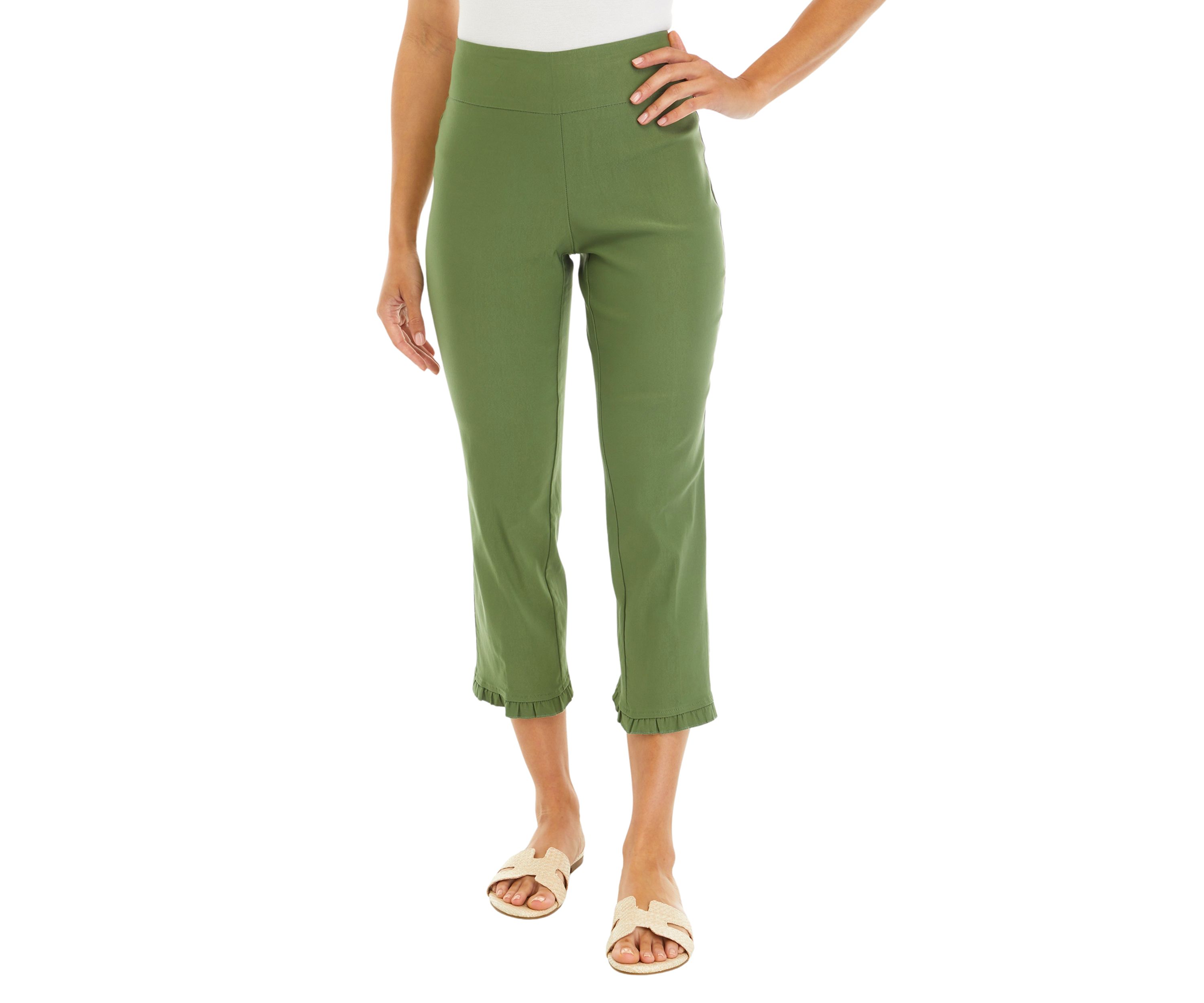 Petite Millennium Ruffle Hem Capri Pants