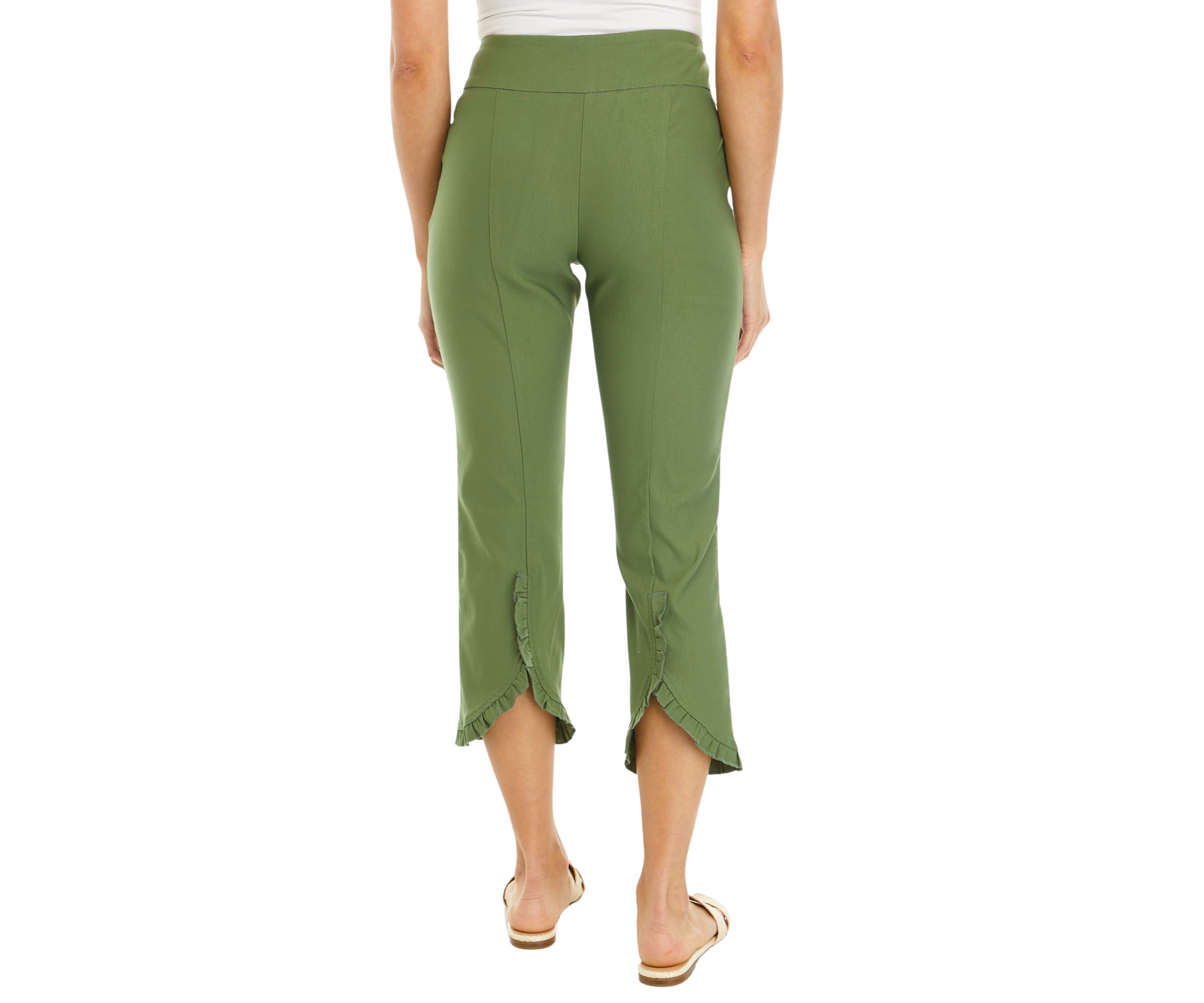 Petite Millennium Ruffle Hem Capri Pants