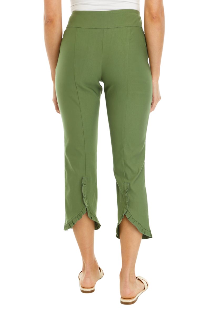 Petite Millennium Ruffle Hem Capri Pants