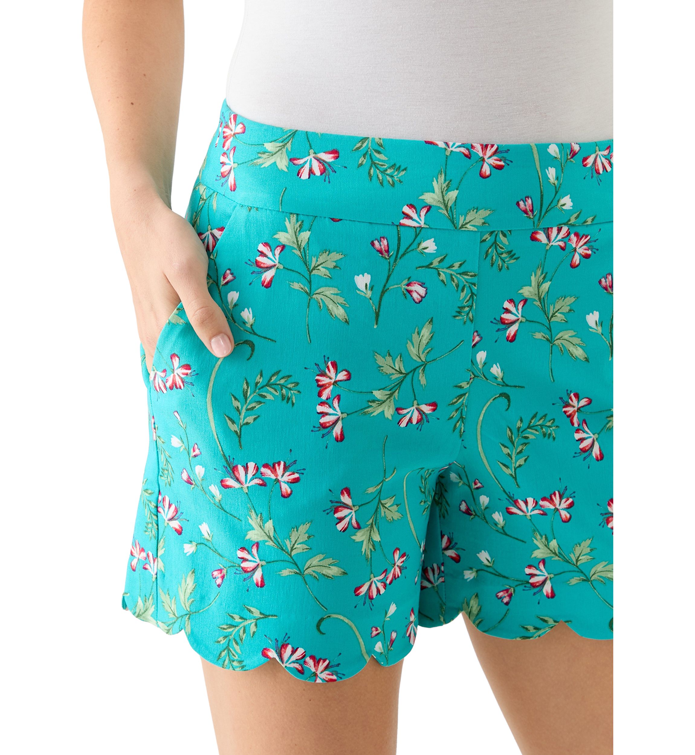 Womens Millennium Scalloped Shorts
