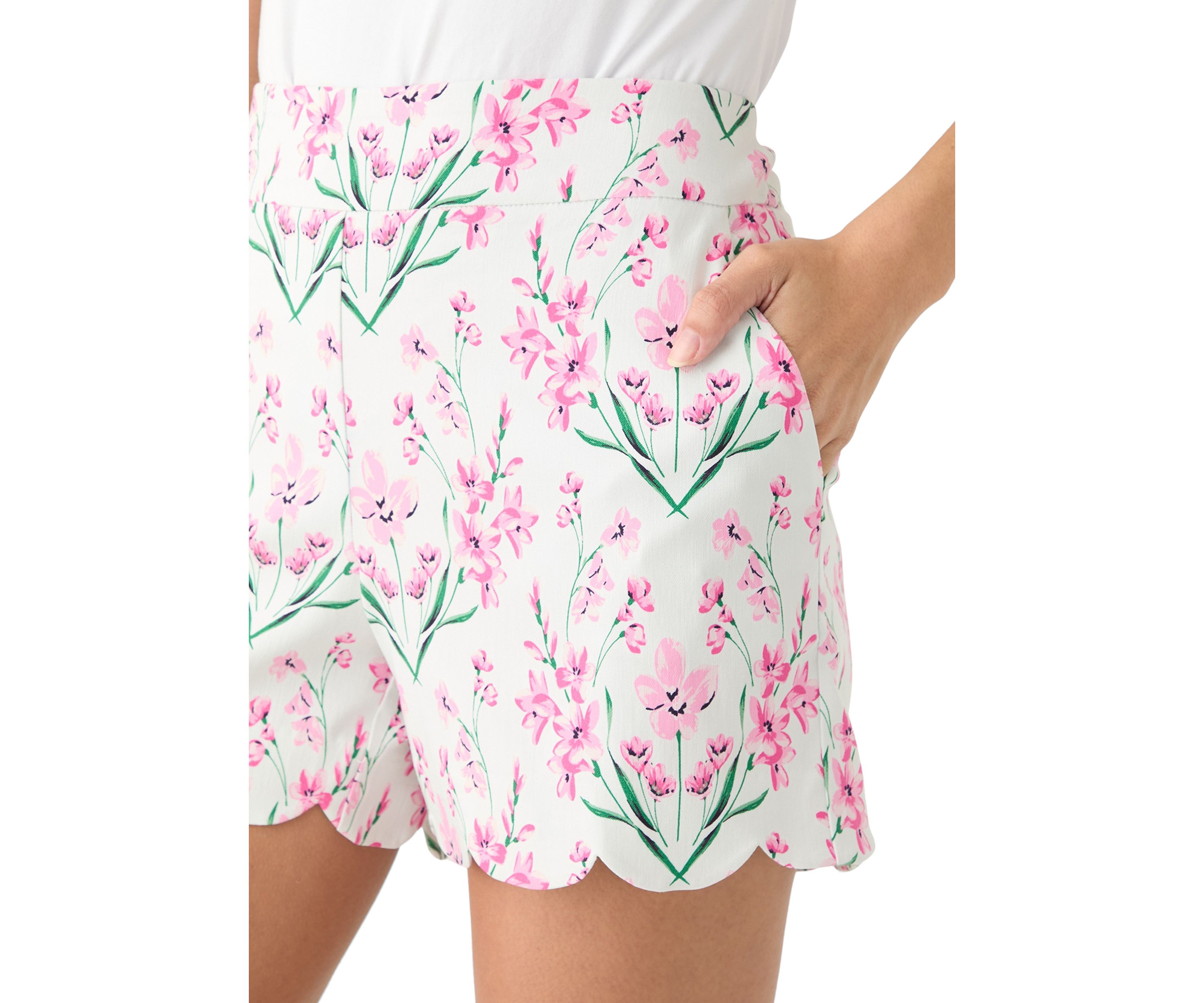 Petite Printed Scallop Shorts 