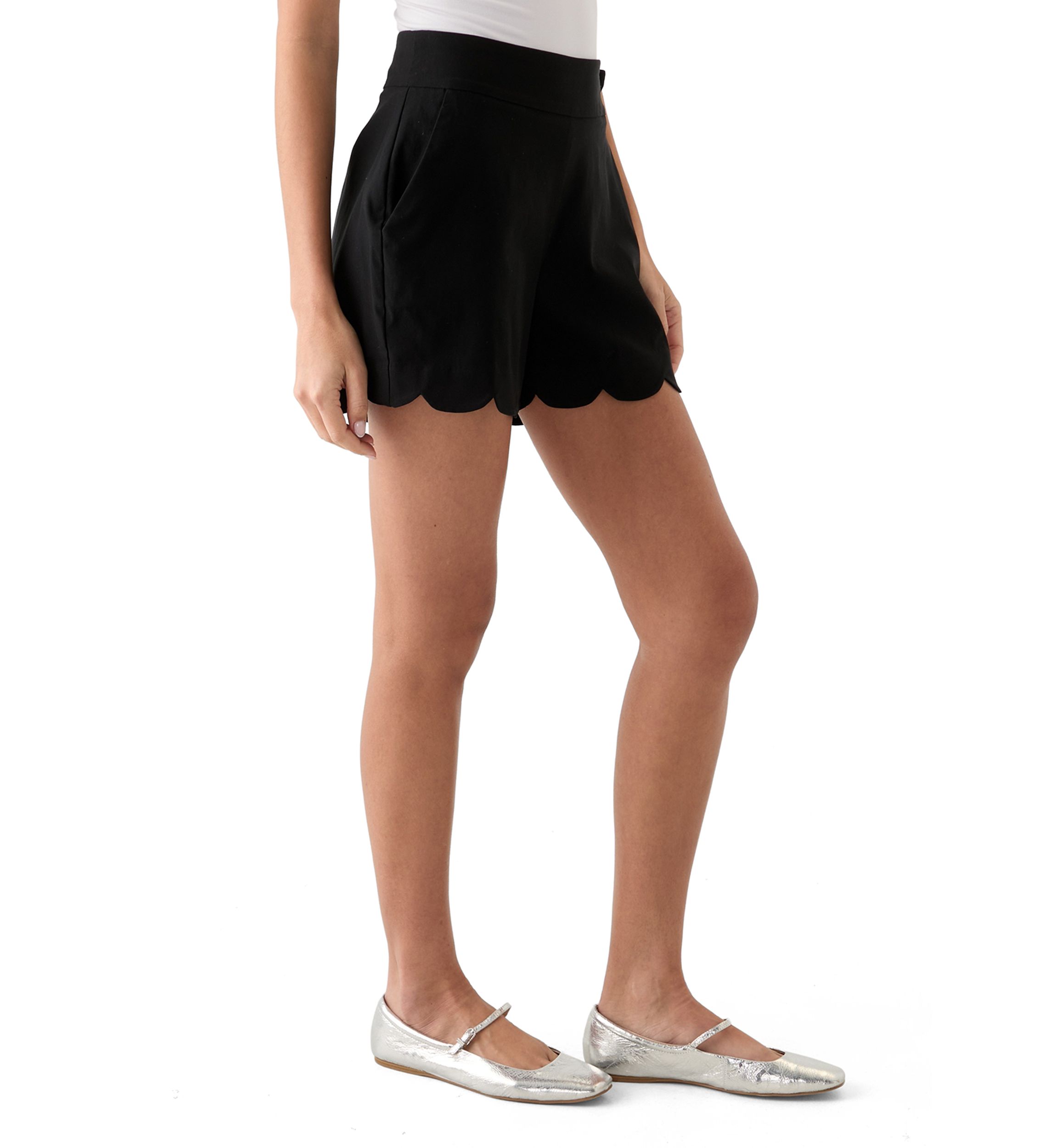 Petite Scallop Shorts