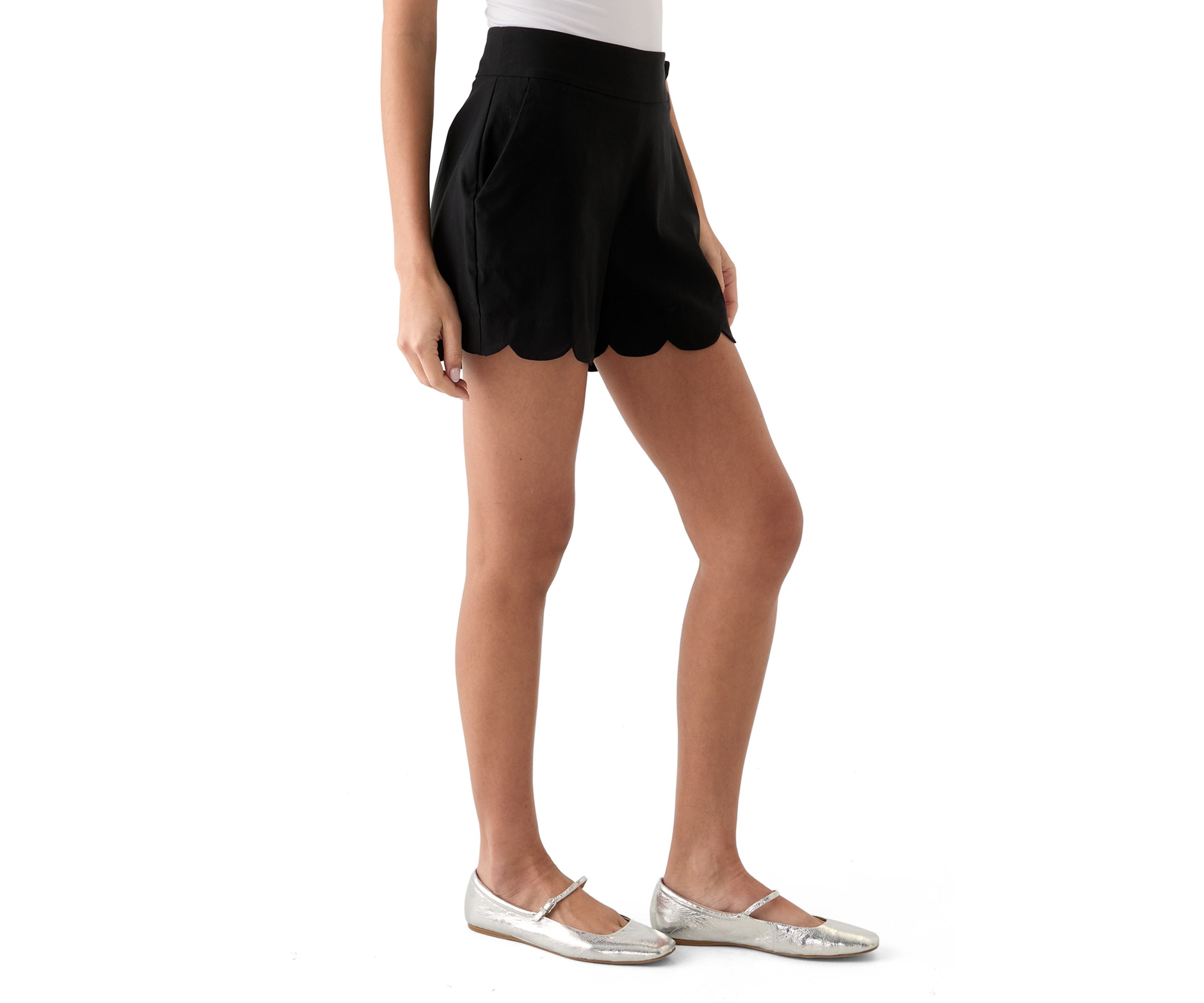 Petite Scallop Shorts
