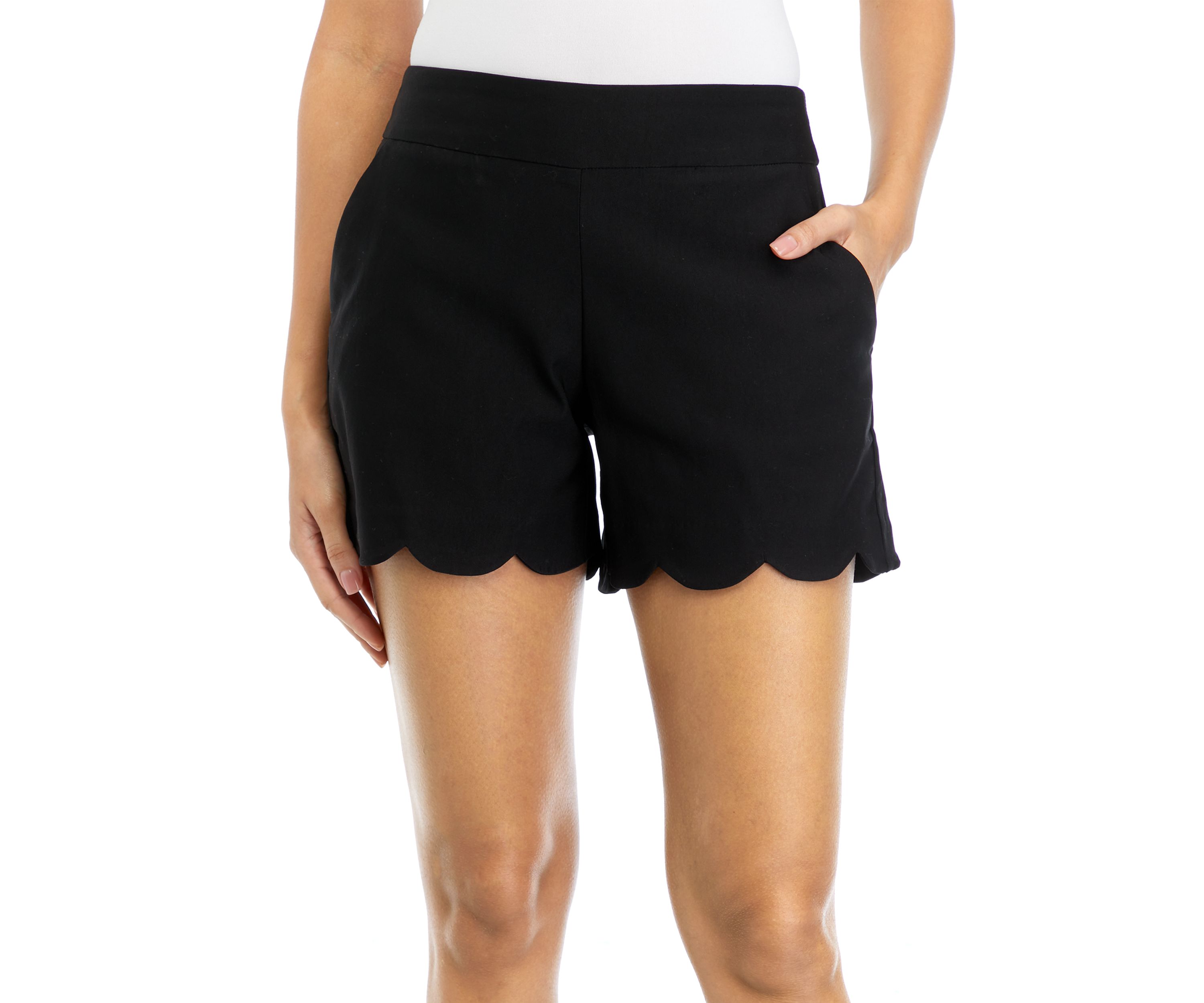 Petite Millennium Scalloped Shorts