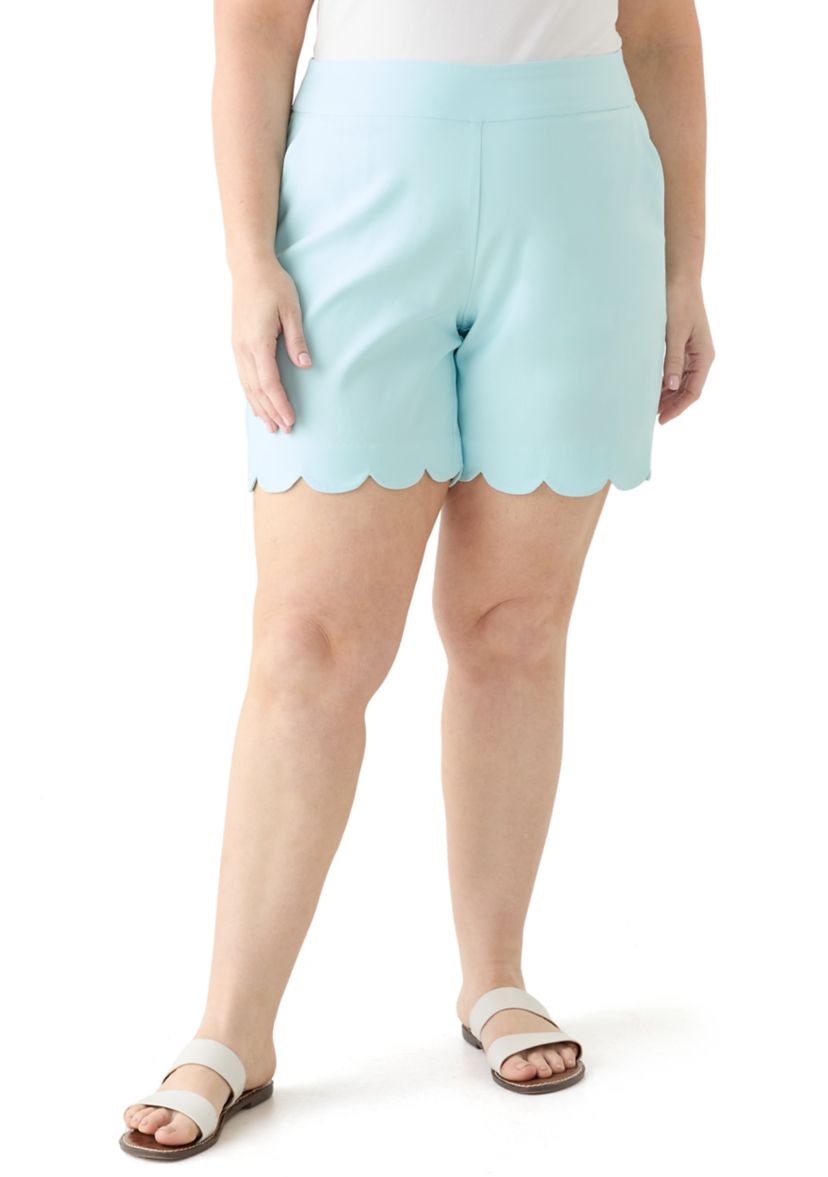 Plus Size 7" Scalloped Millennium Shorts