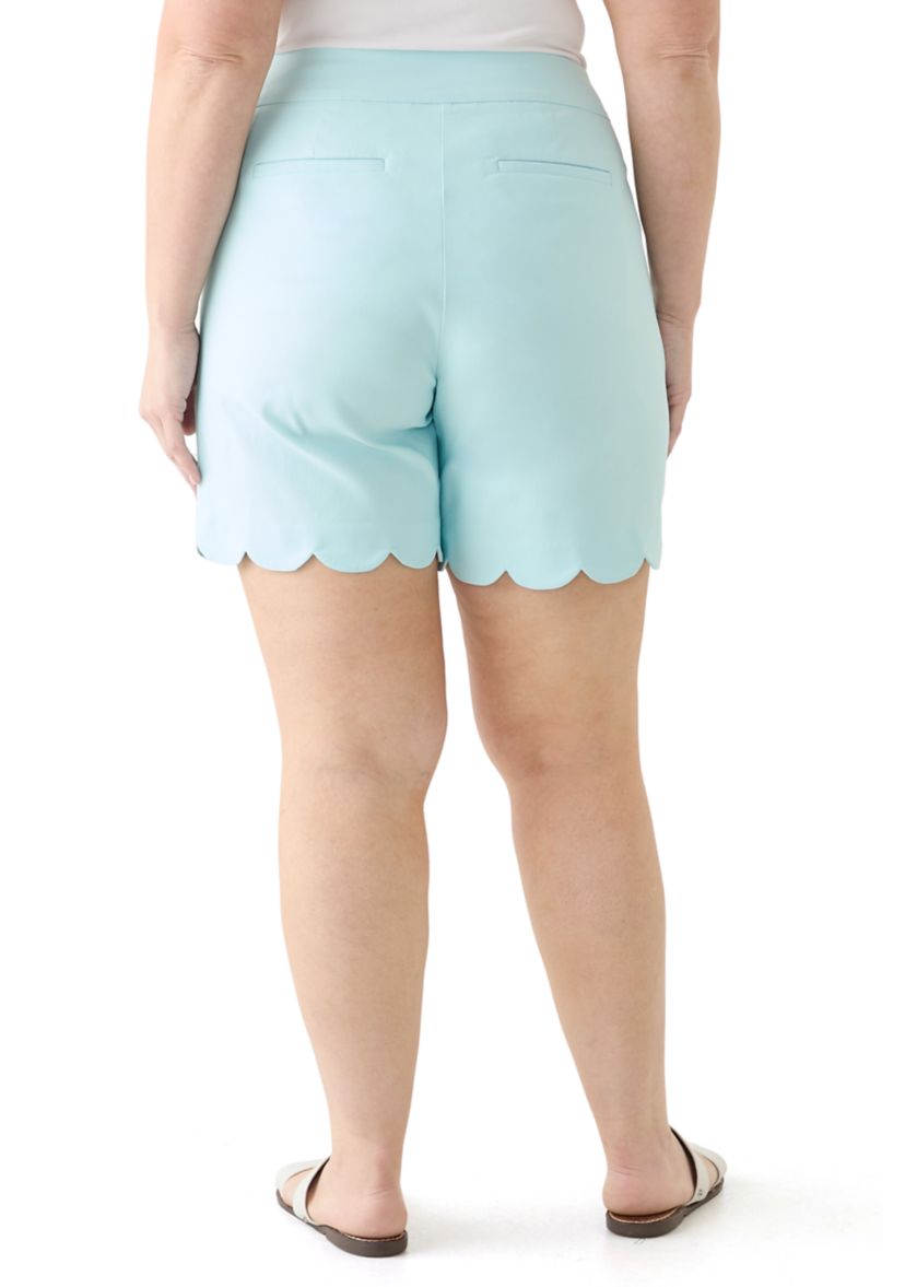 Plus Size 7" Scalloped Millennium Shorts