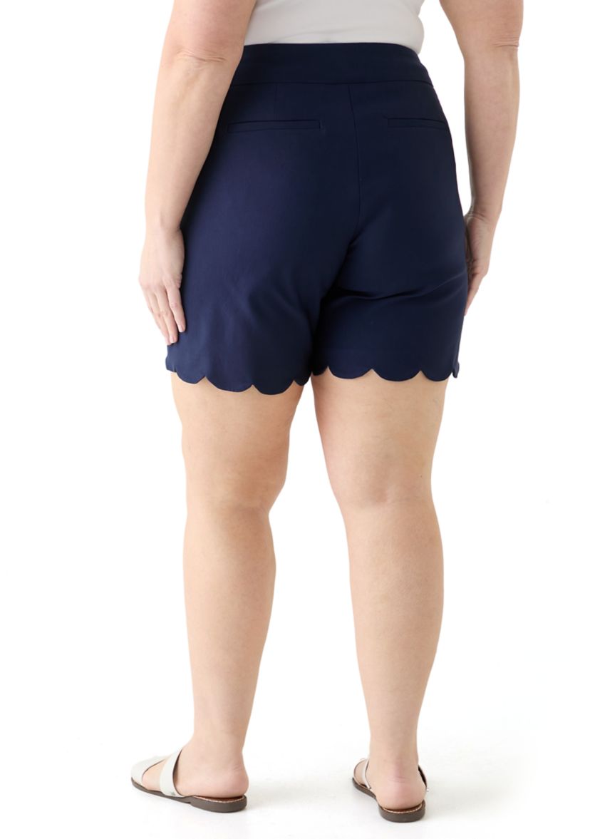 Plus Size 7" Scalloped Millennium Shorts