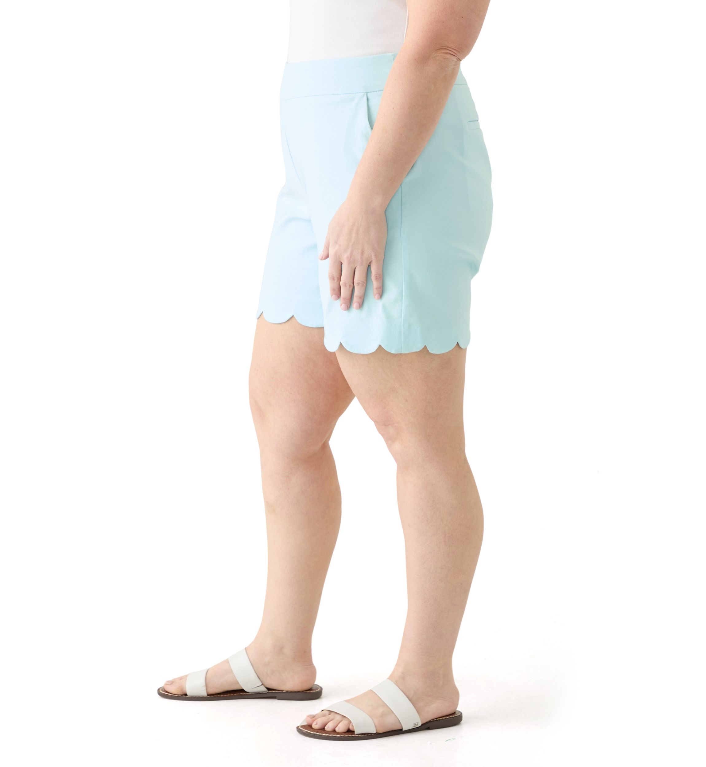 Plus Size 7" Scalloped Millennium Shorts