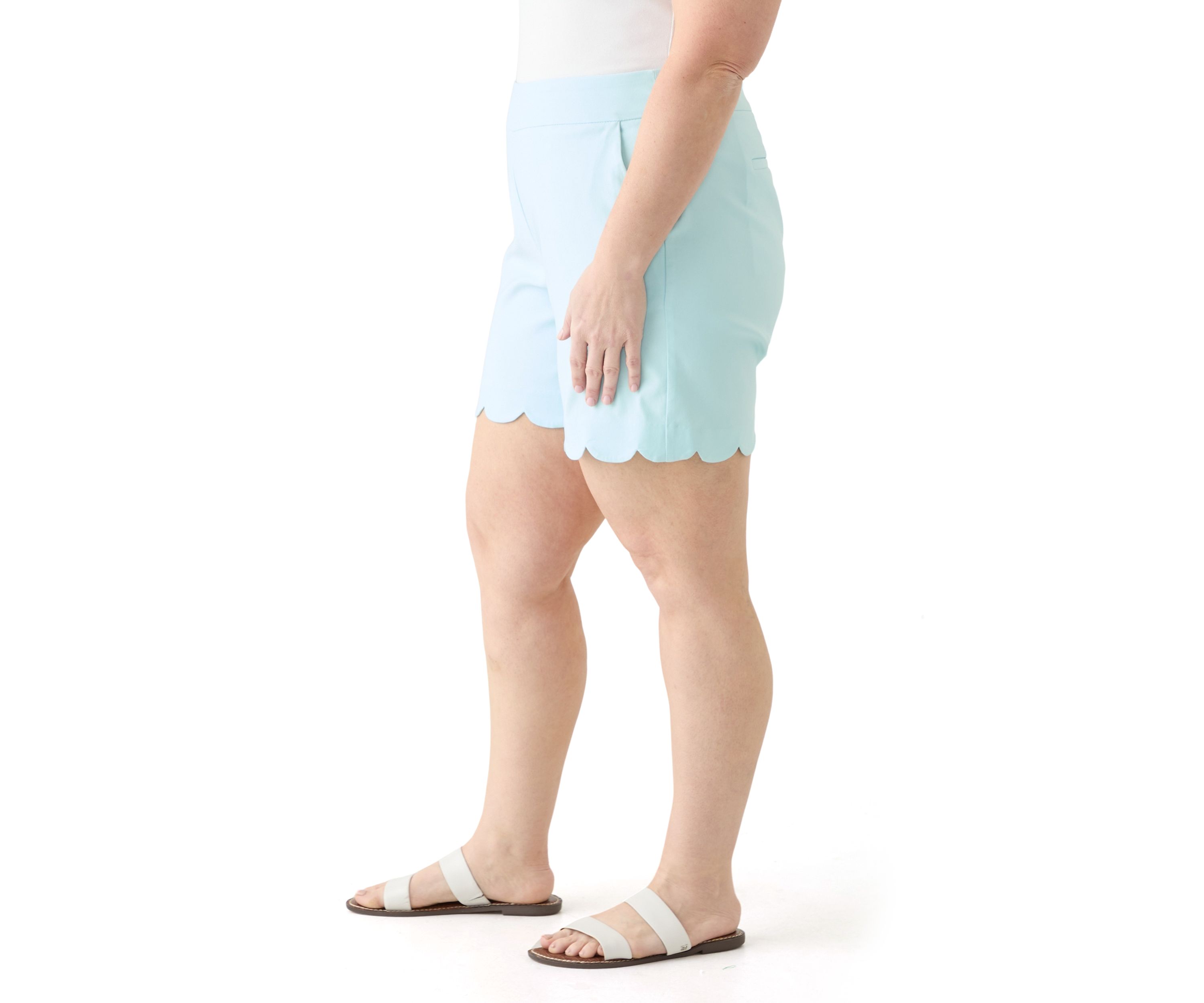 Plus Size 7" Scalloped Millennium Shorts