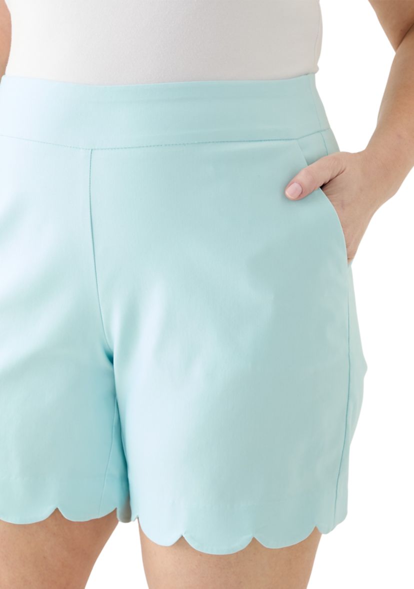 Plus Size 7" Scalloped Millennium Shorts