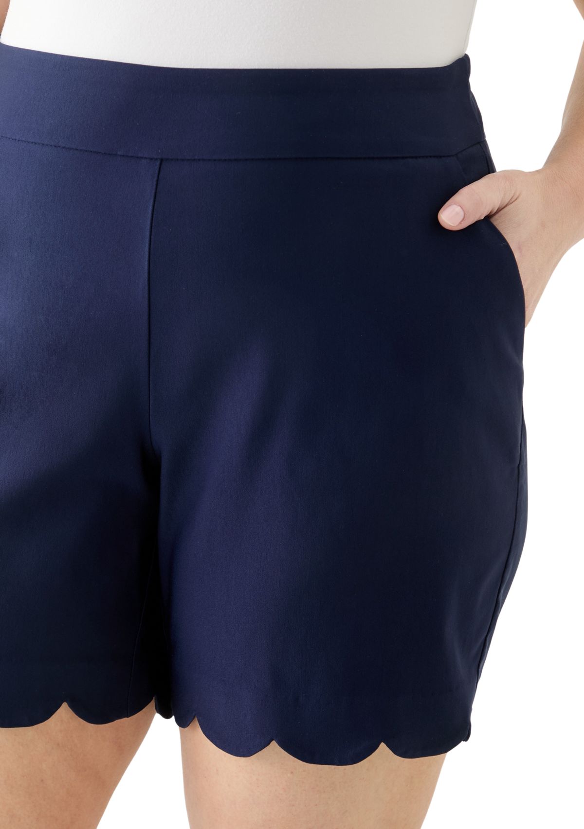 Plus Size 7" Scalloped Millennium Shorts