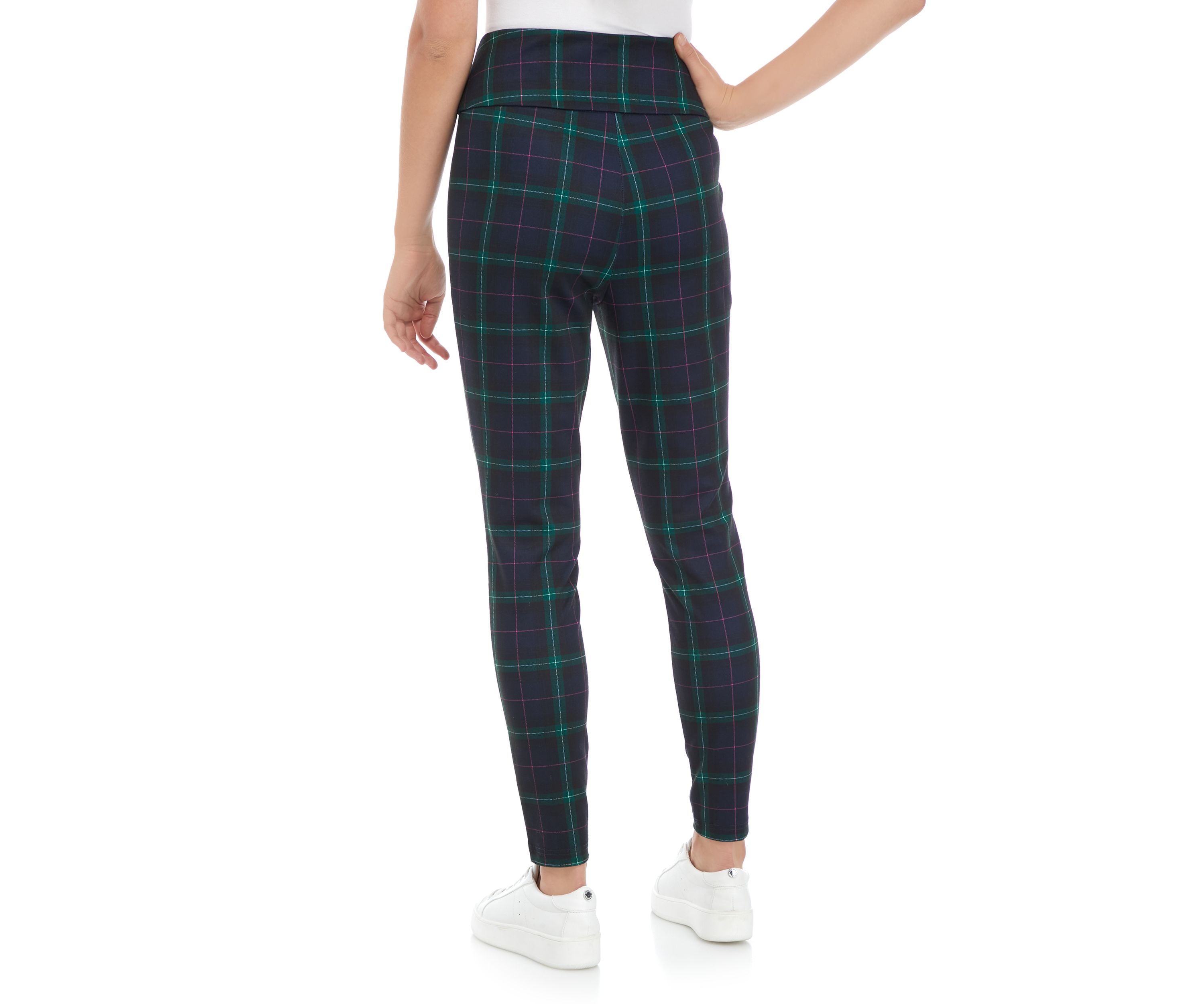 Womens Ponte Plaid Leggings 