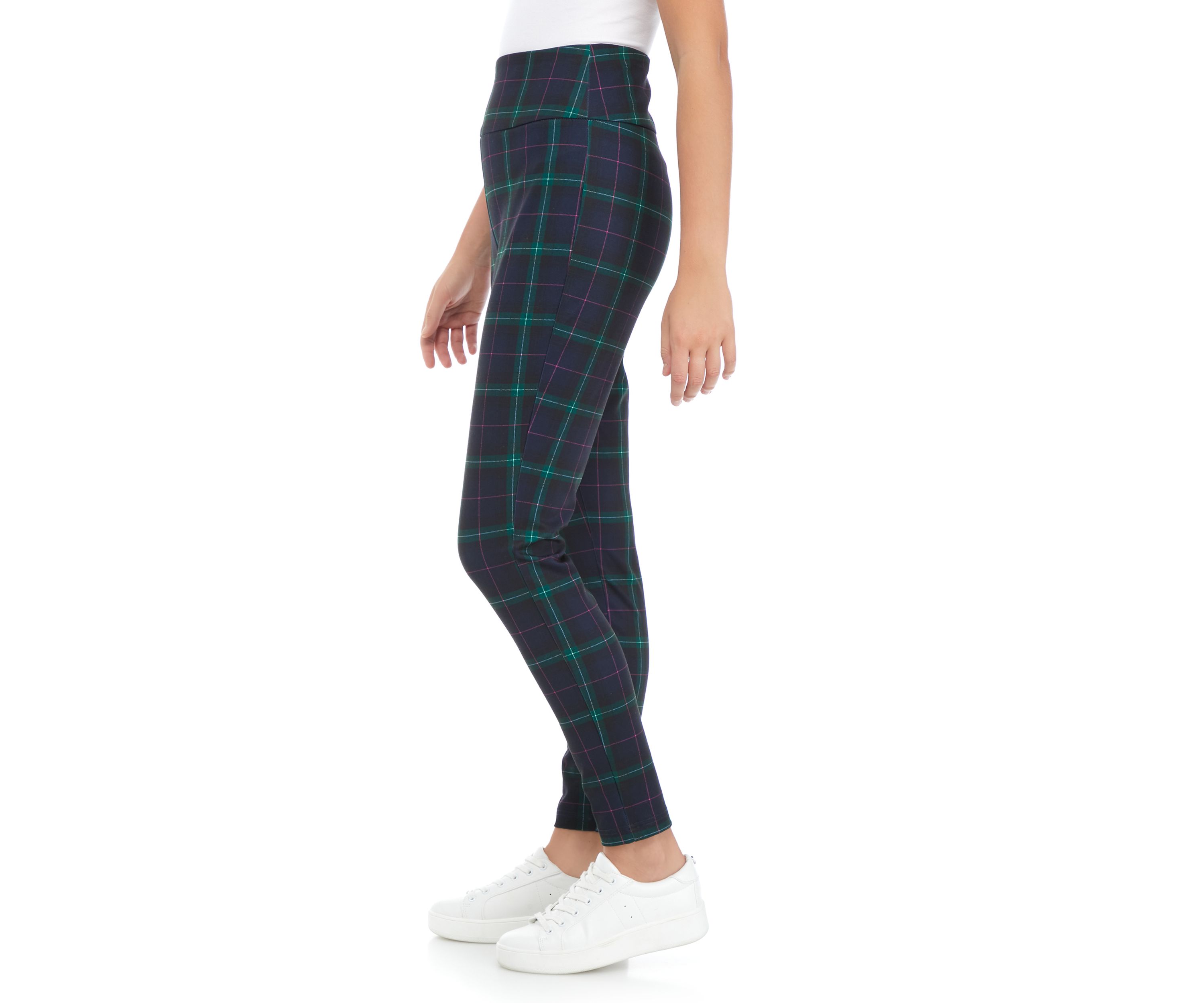 Womens Ponte Plaid Leggings 