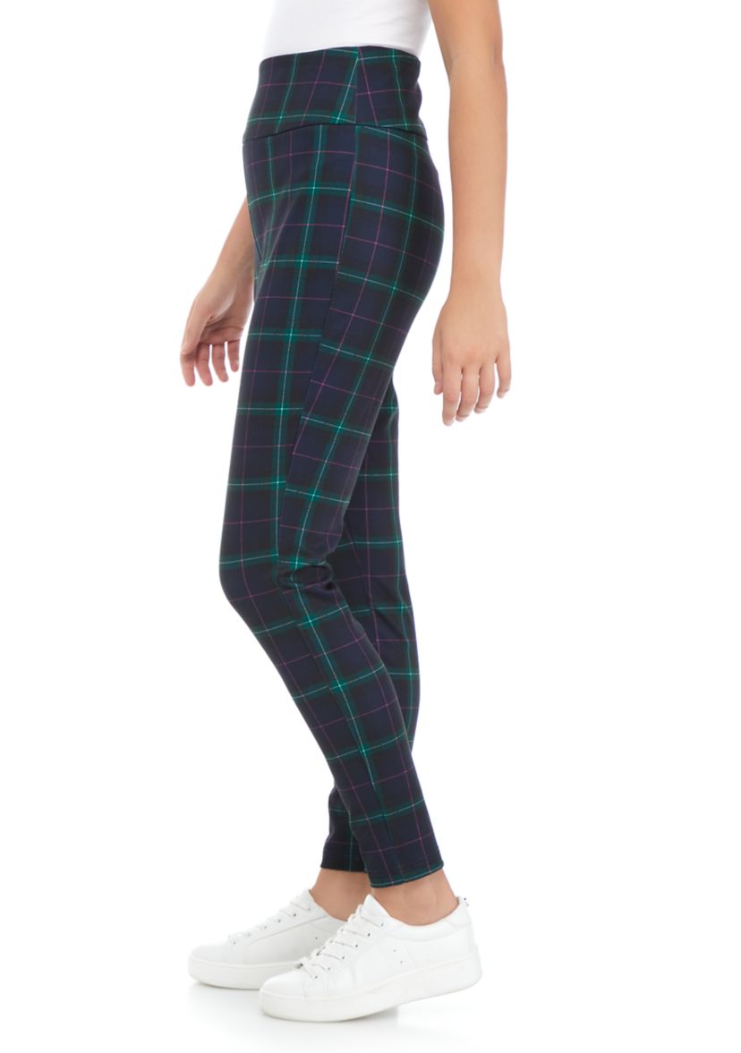 Womens Ponte Plaid Leggings 