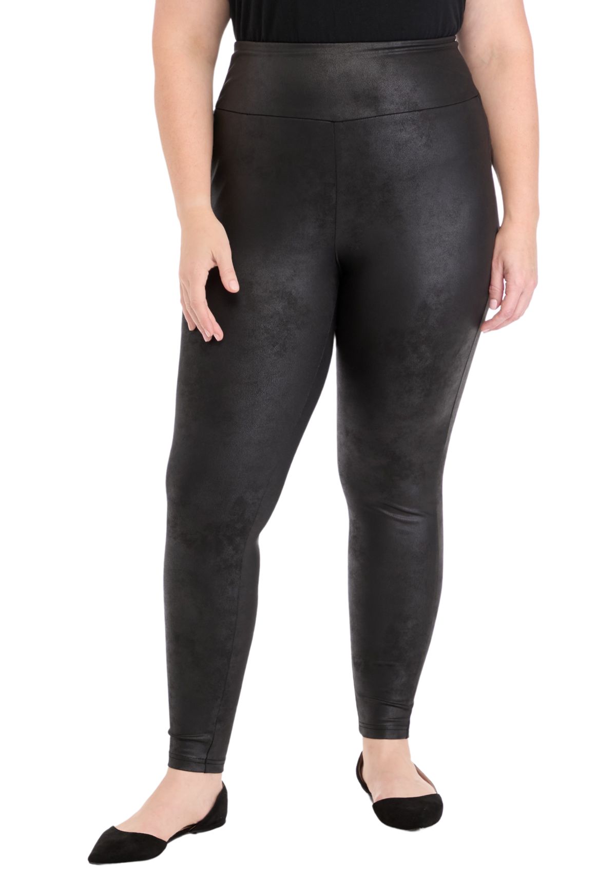 Plus Size Faux Leather Leggings