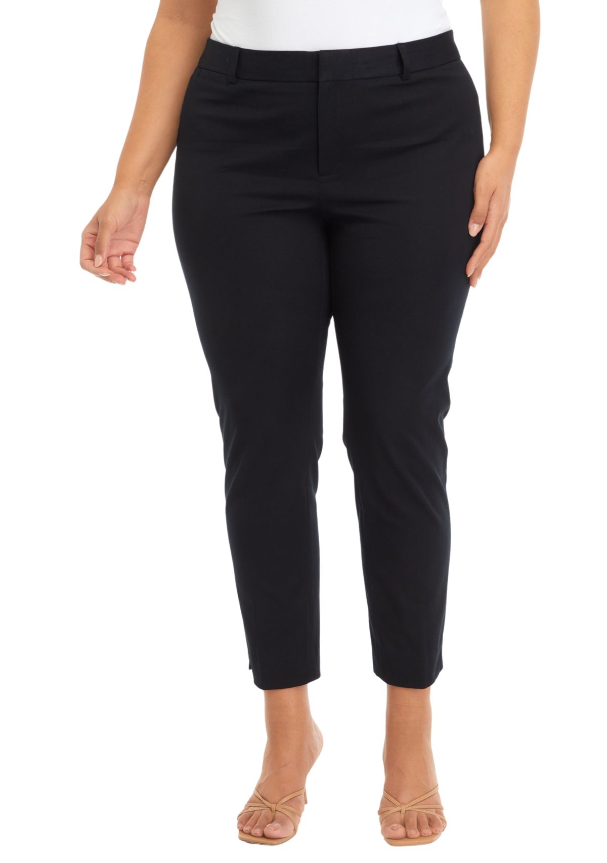 Plus Size Bi Stretch Fly Front Pants
