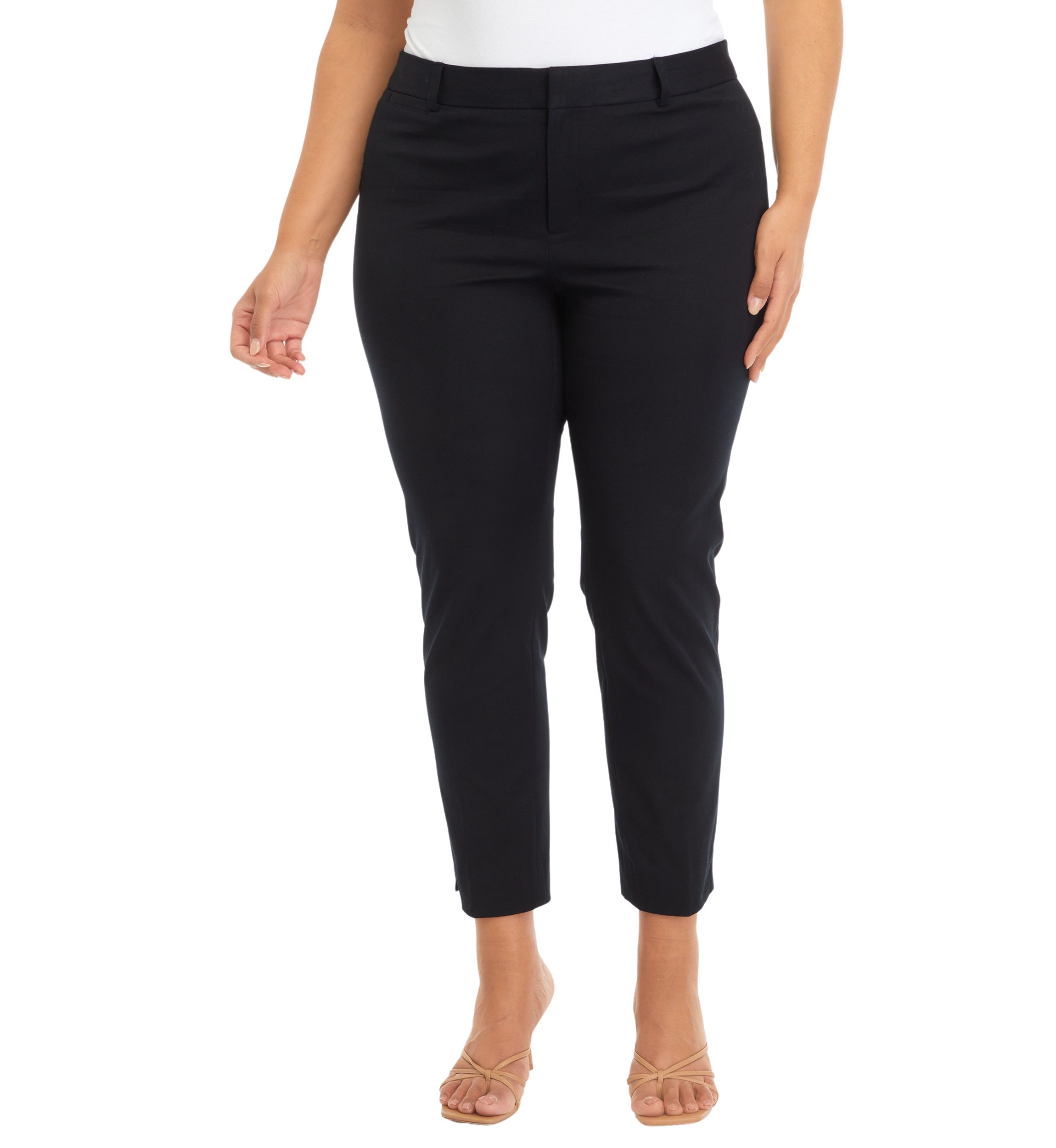 Plus Size Bi Stretch Fly Front Pants