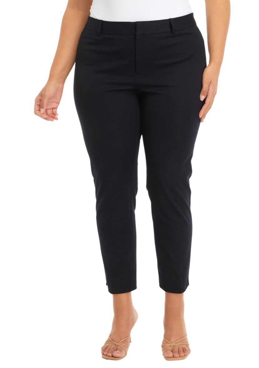 Plus Size Bi Stretch Fly Front Pants