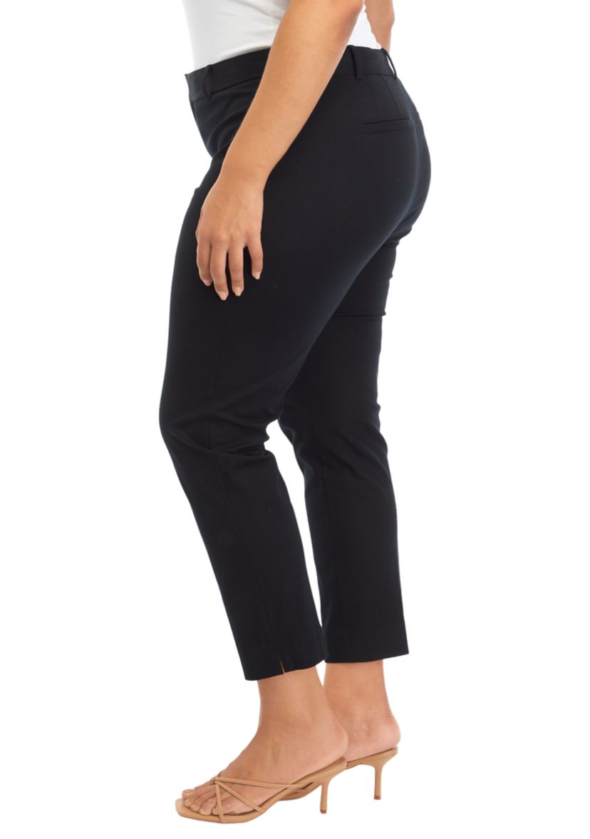 Plus Size Bi Stretch Fly Front Pants