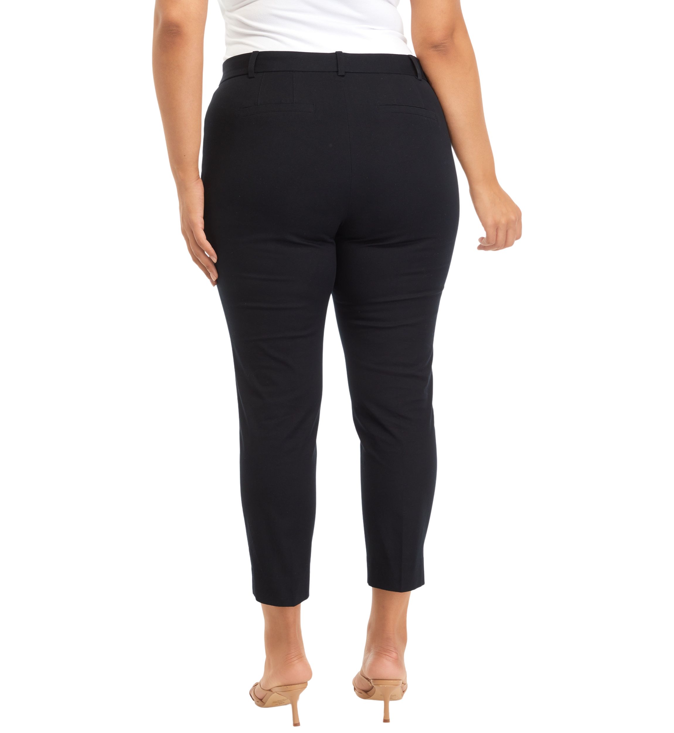 Plus Size Bi Stretch Fly Front Short Pants