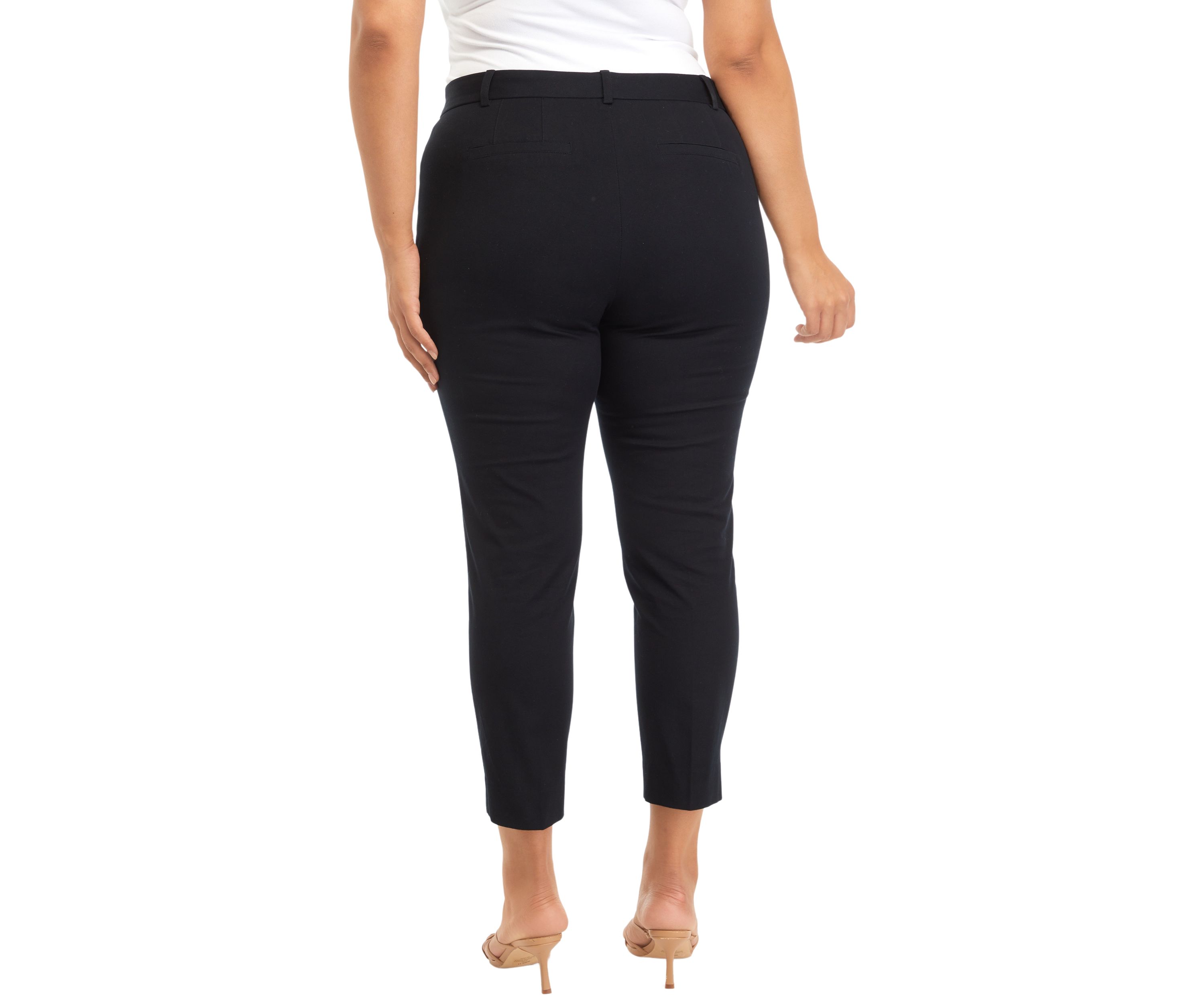 Plus Size Bi Stretch Fly Front Short Pants