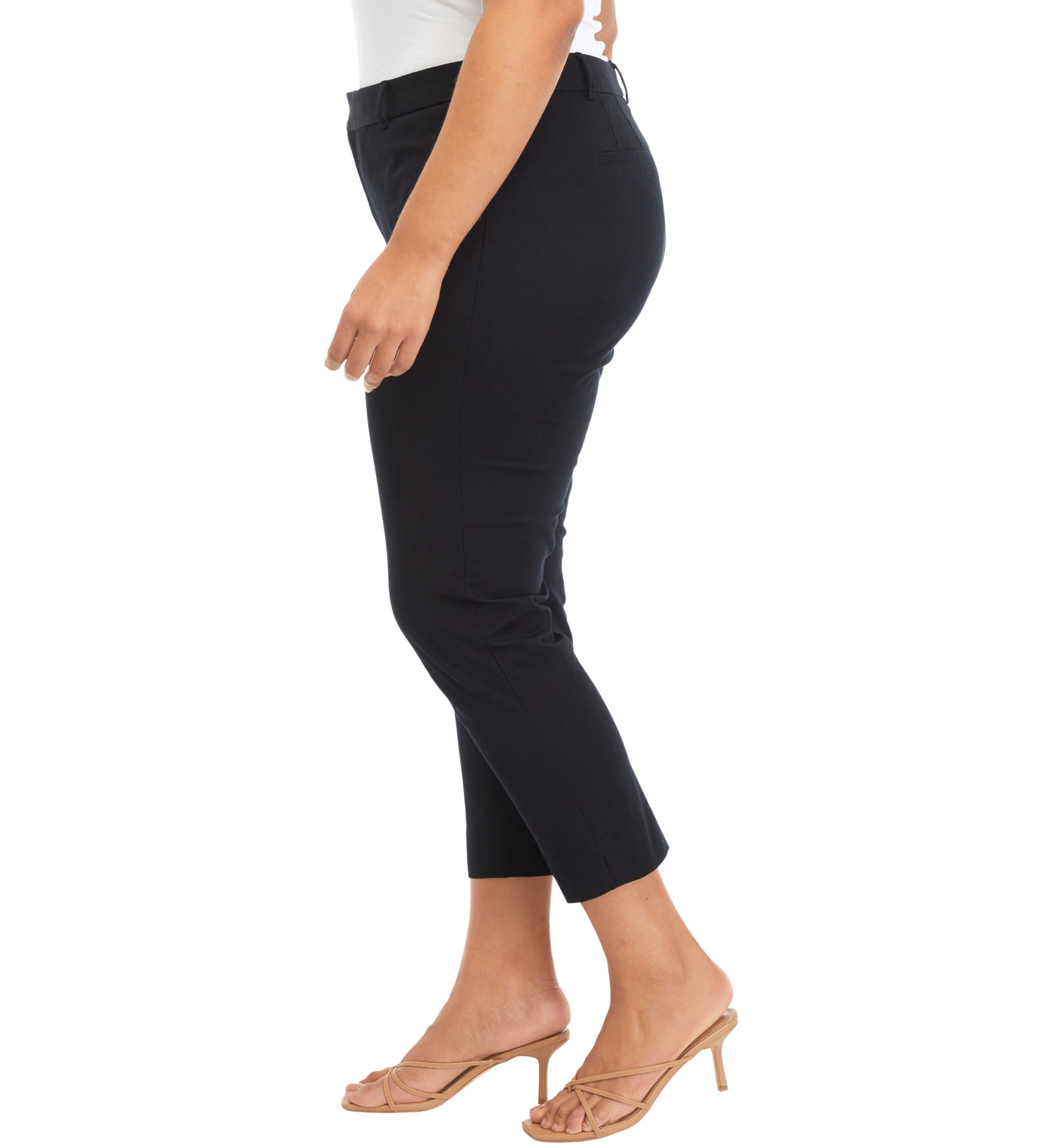 Plus Size Bi Stretch Fly Front Short Pants