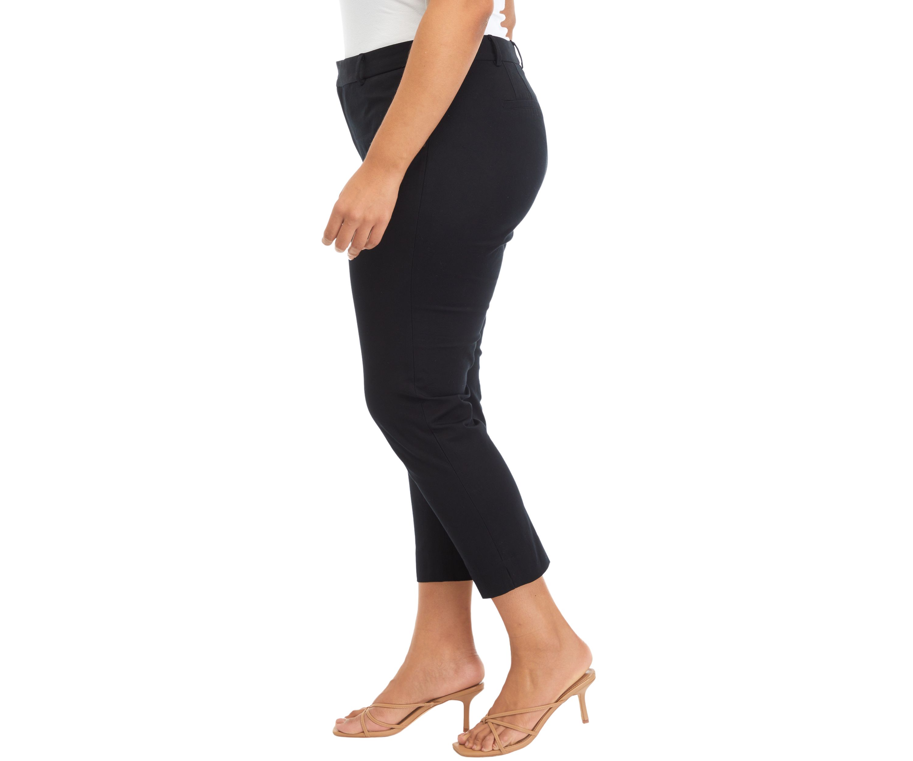 Plus Size Bi Stretch Fly Front Short Pants